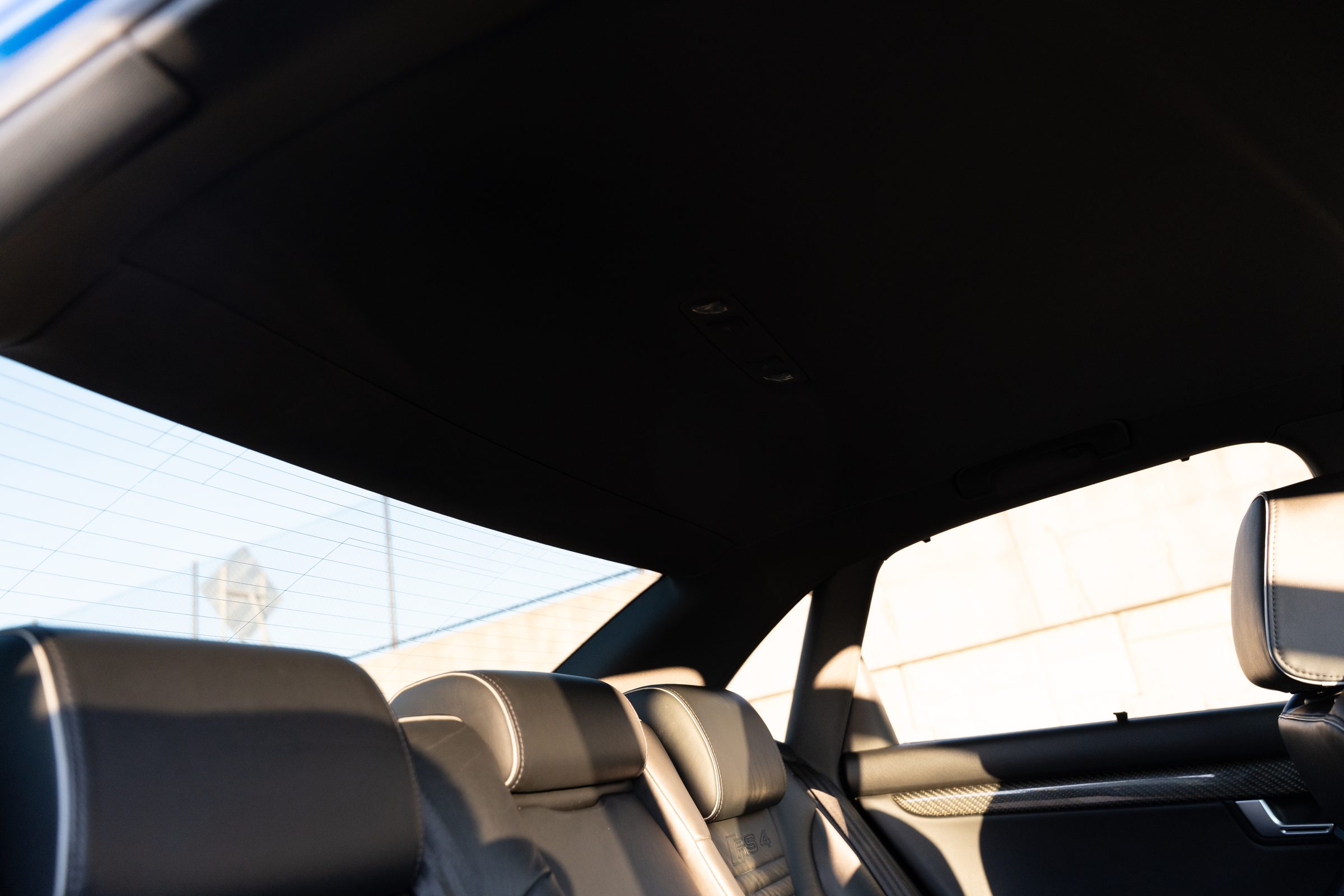 Rear seats and sunroof from inside